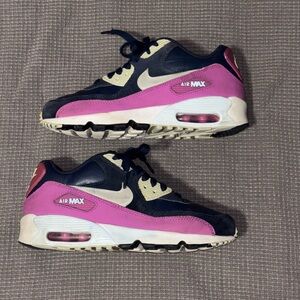 Nike Pink and Blue Sneakers Air Max 90